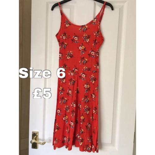 Red flower design dress