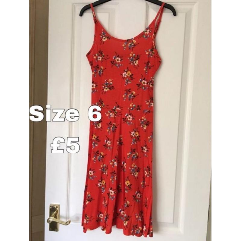 Red flower design dress