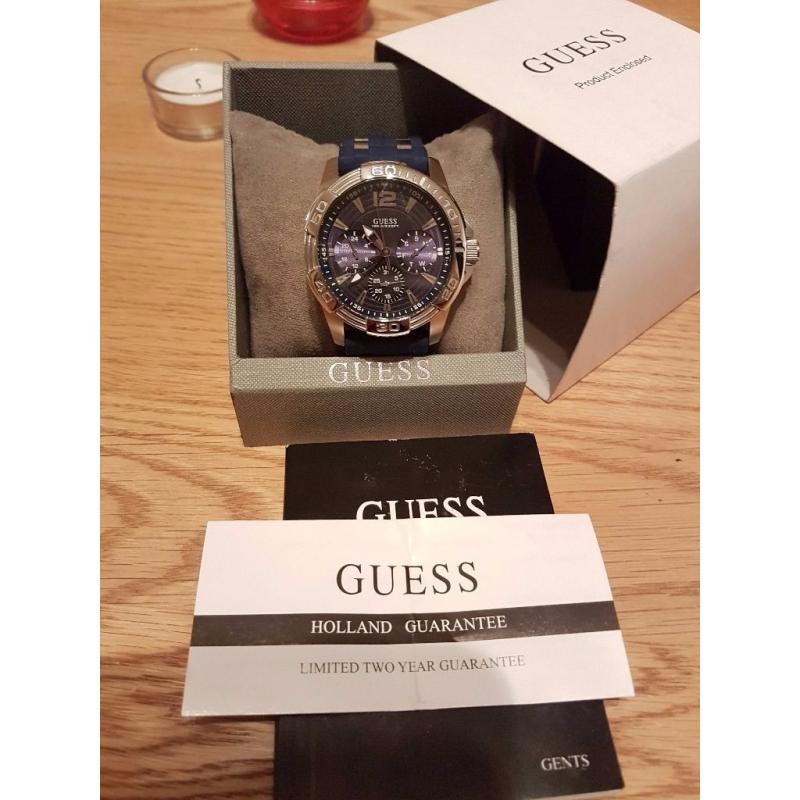 Mens Guess watch navy with 2 years guarantee