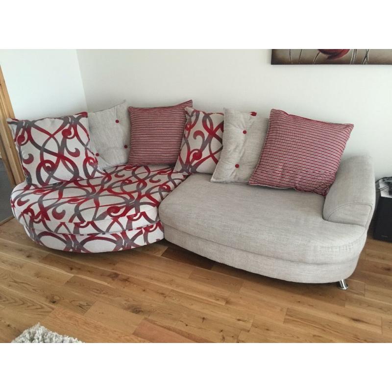 Left hand facing chaise fabric sofa **LIKE NEW**