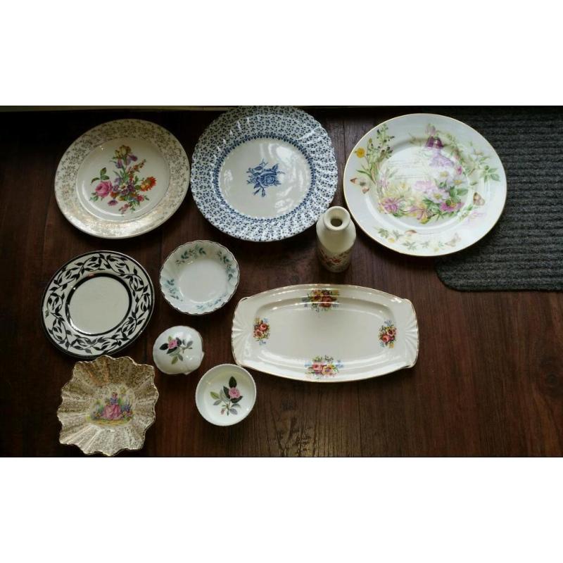 Lot of vintage china including Wedgwood & Royal Victoria