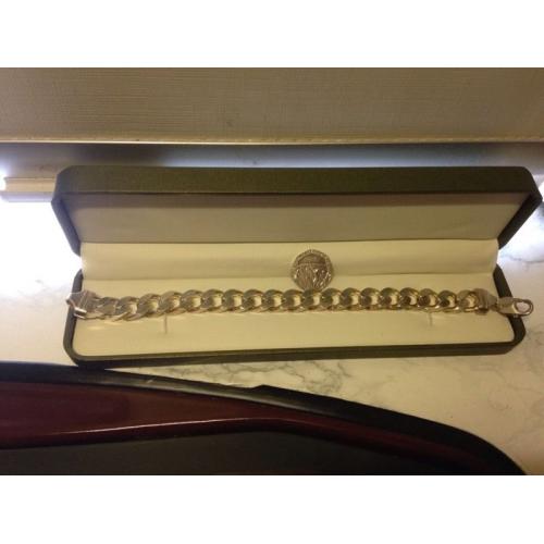 Heavy gents solid silver bracelet 2.5 oz bargain
