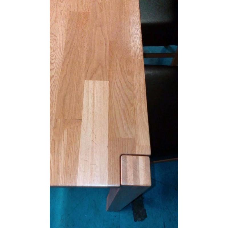 lovely solid oak dining table + 4 chairs