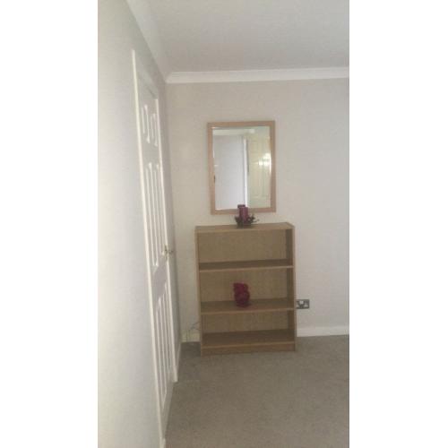 Oak Bookcase & Mirror