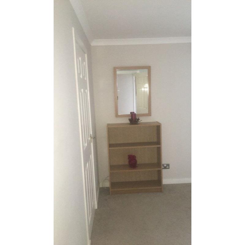 Oak Bookcase & Mirror
