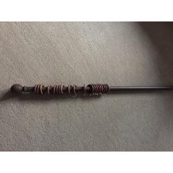 2 X brown wooden curtain poles