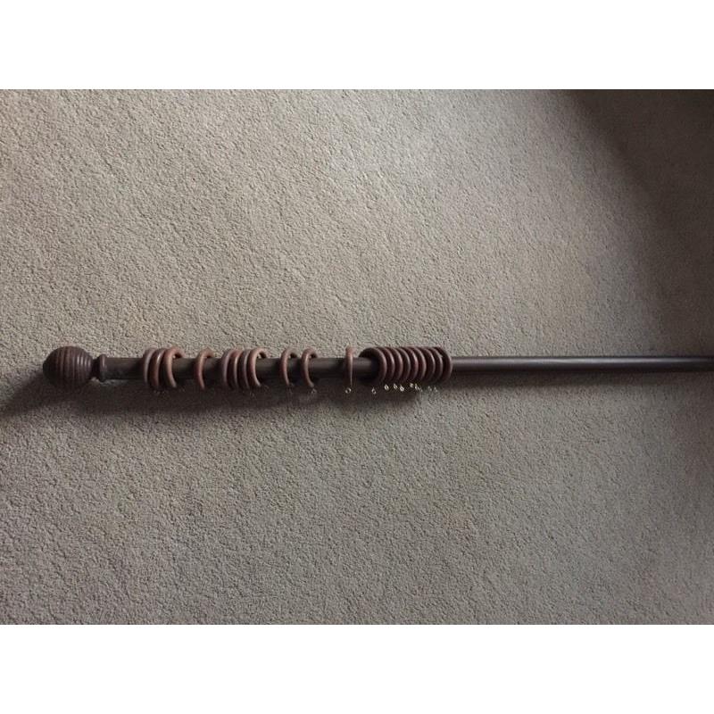 2 X brown wooden curtain poles