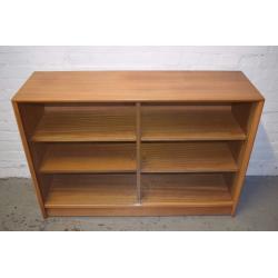 Teak bookcase with glass sliding doors (DELIVERY AVAILABLE)