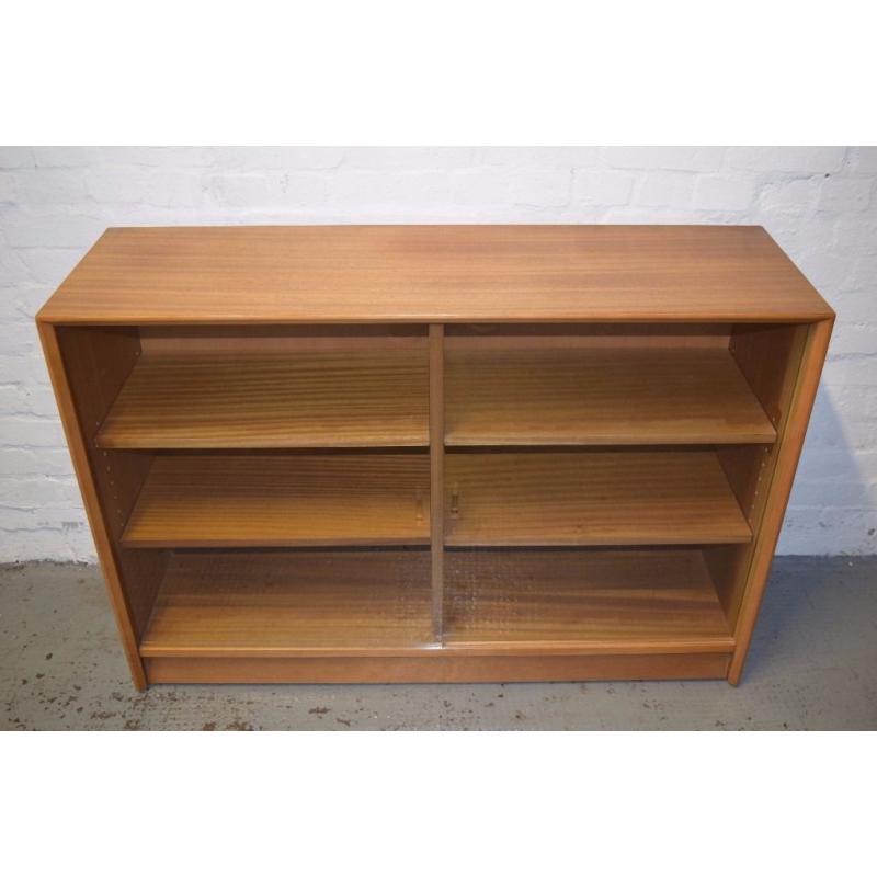 Teak bookcase with glass sliding doors (DELIVERY AVAILABLE)