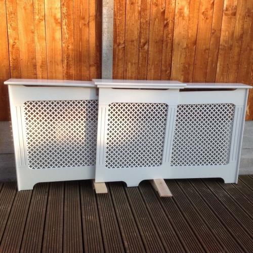 Radiator cover white extendable