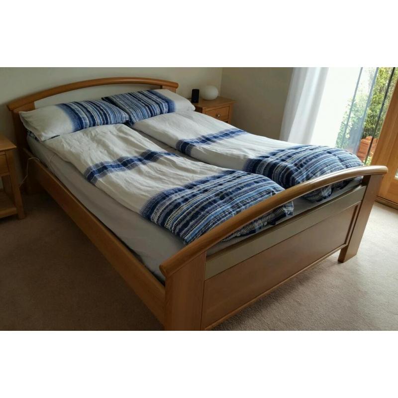 * DOUBLE BED BY GAUTIER * FRAME IS SOLID HARD WOOD * WOODEN SLATS * VGC *