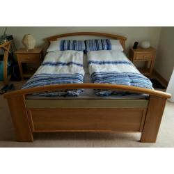 * DOUBLE BED BY GAUTIER * FRAME IS SOLID HARD WOOD * WOODEN SLATS * VGC *