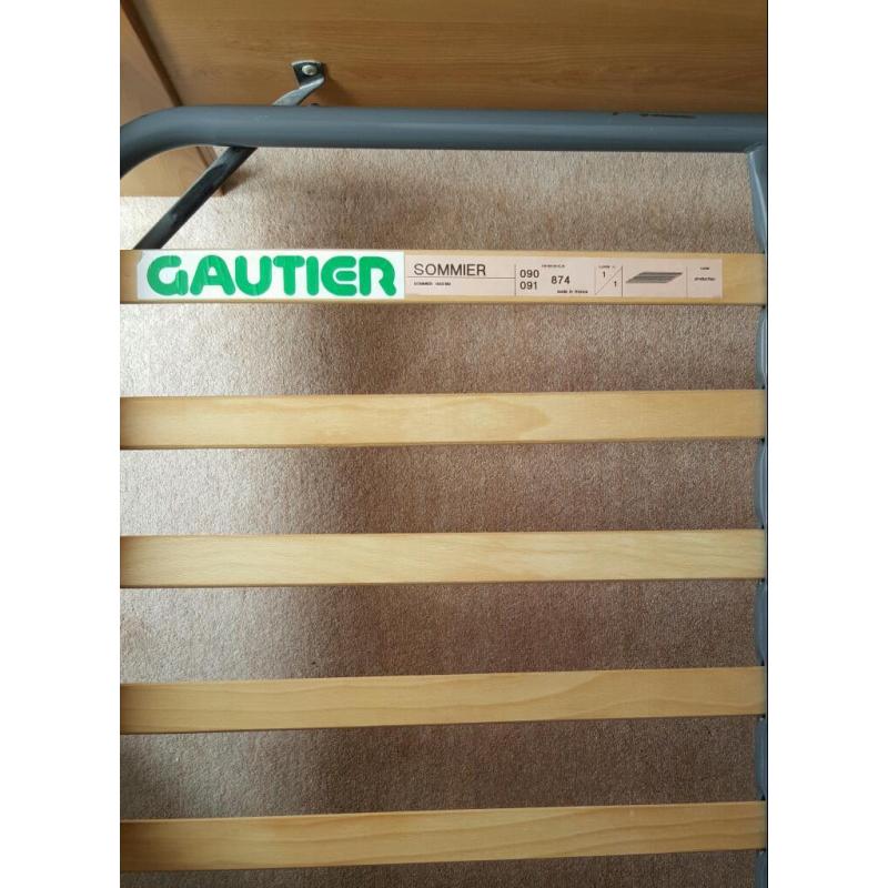 * DOUBLE BED BY GAUTIER * FRAME IS SOLID HARD WOOD * WOODEN SLATS * VGC *