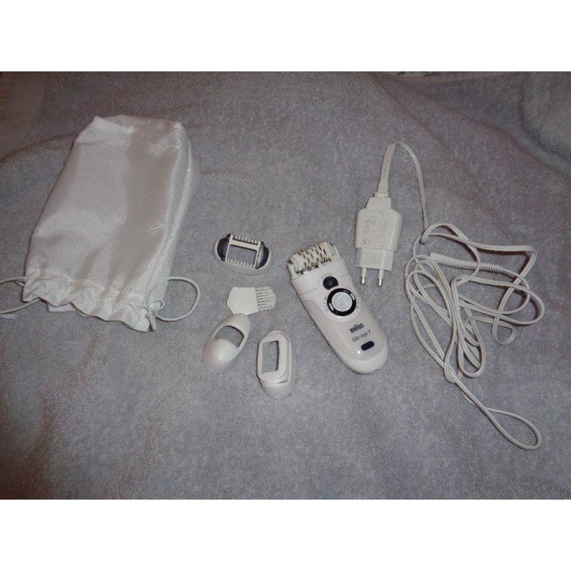 Braun Silk Epil 7 wet and dry cordless epilator with all attachments