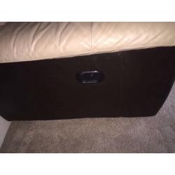Leather corner couch with electric recliners
