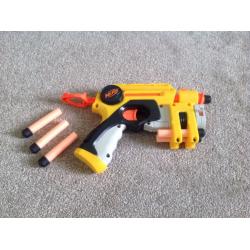 Bundle of 2 NERF foam dart guns and 1 Buzzbee dart gun