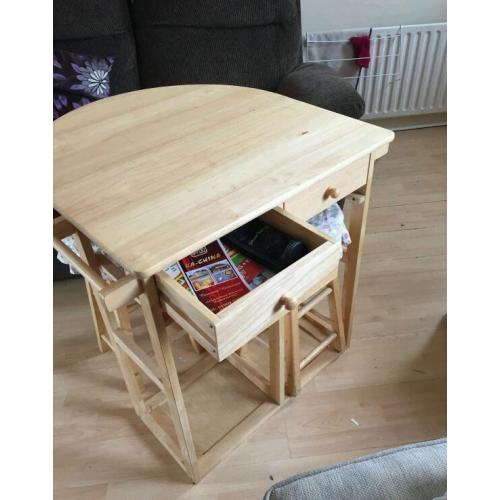 Folding Dining Table with 2 chairs