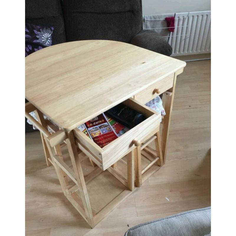 Folding Dining Table with 2 chairs