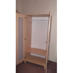 IKEA ANEBODA Birch Effect Wardrobe in good used condition