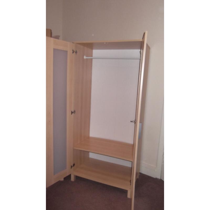 IKEA ANEBODA Birch Effect Wardrobe in good used condition