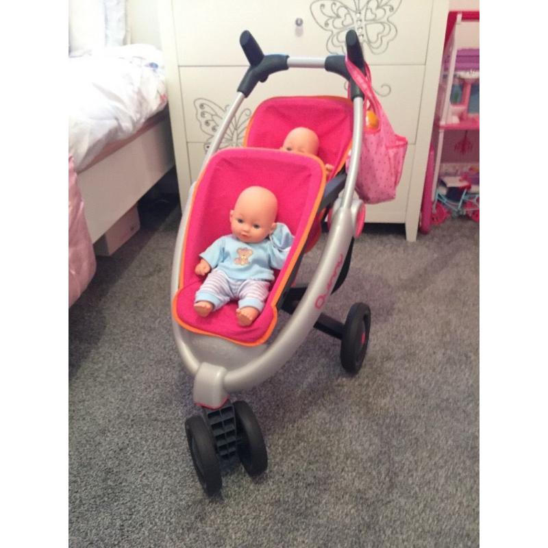 Quinny double buggy pram & twin babies