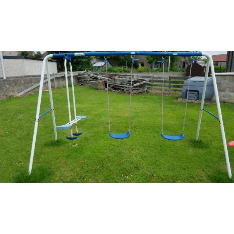 Swing set and slide