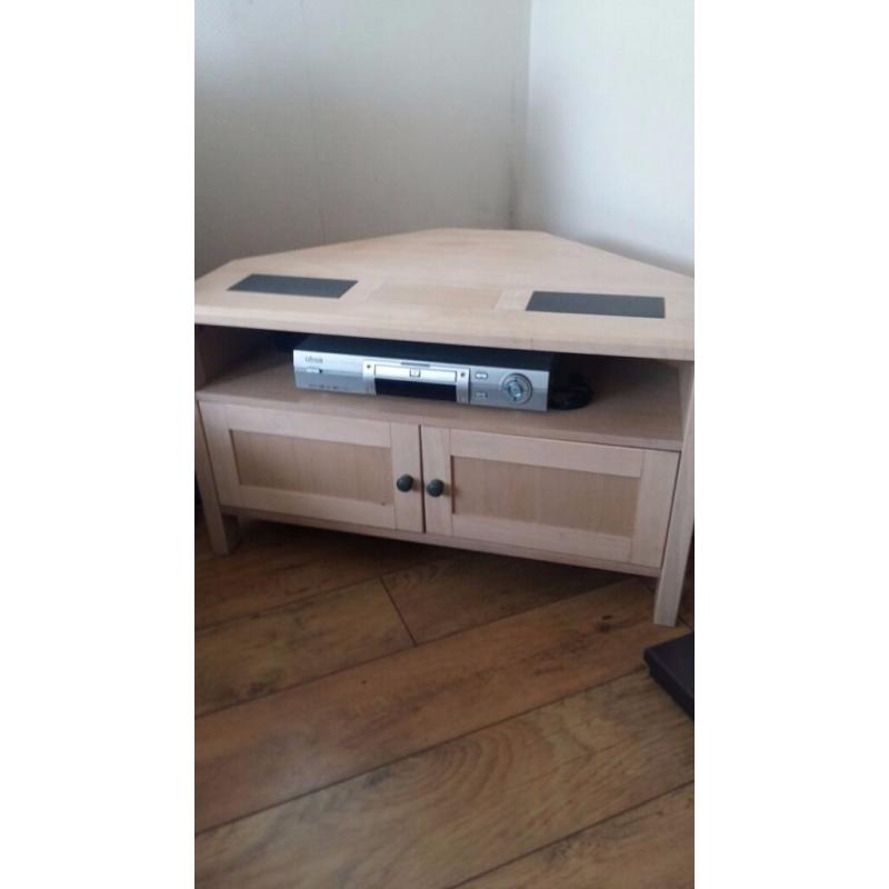 Maple TV stand with slate inserts