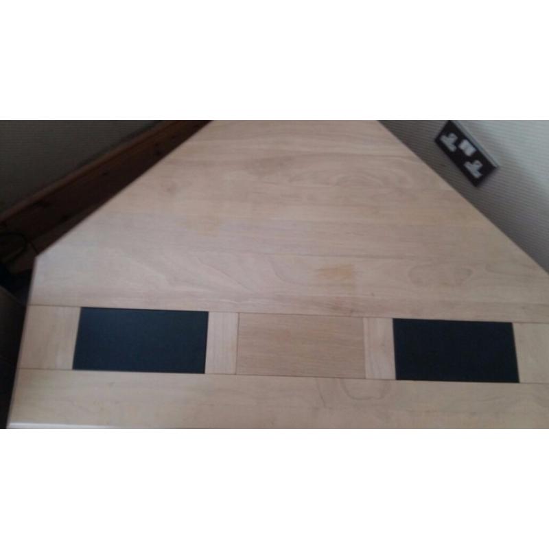 Maple TV stand with slate inserts