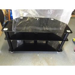 Black glass tv unit