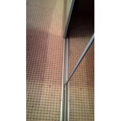 3x mirrored sliding doors with track