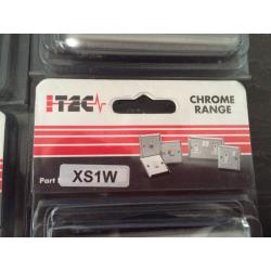 Box of brushed chrome electric switches by I-Tec