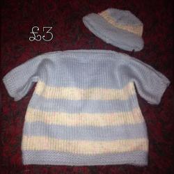 Knitted cardigans with matching hats newborn