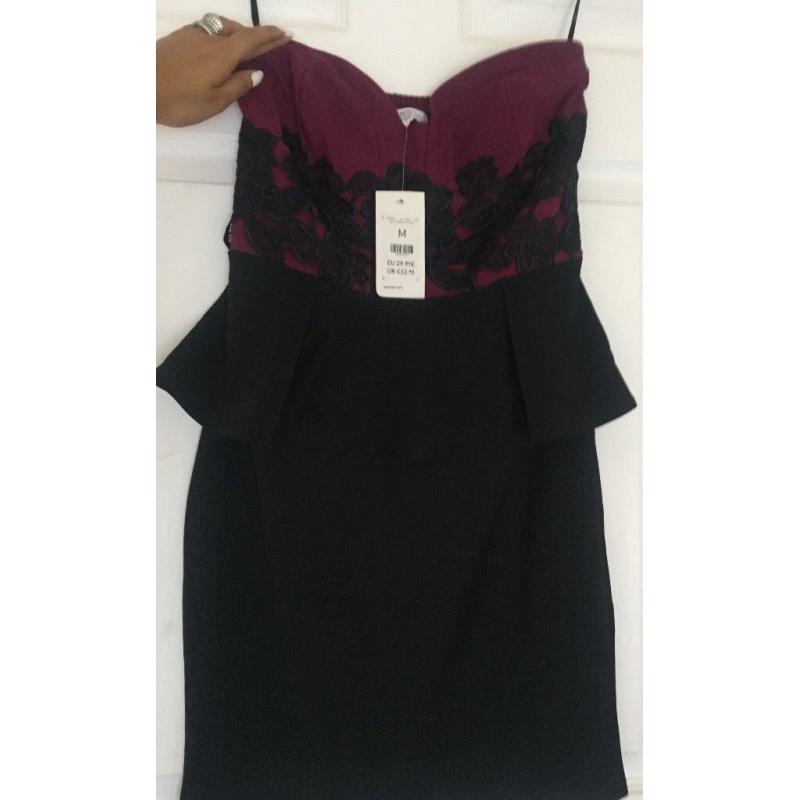 BNWT size medium peplum new look dress
