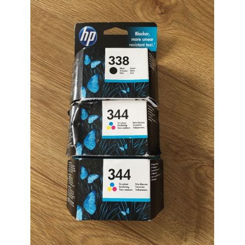 HP Printer Inks - 2 x 344 Colour & 1 x 338 Black