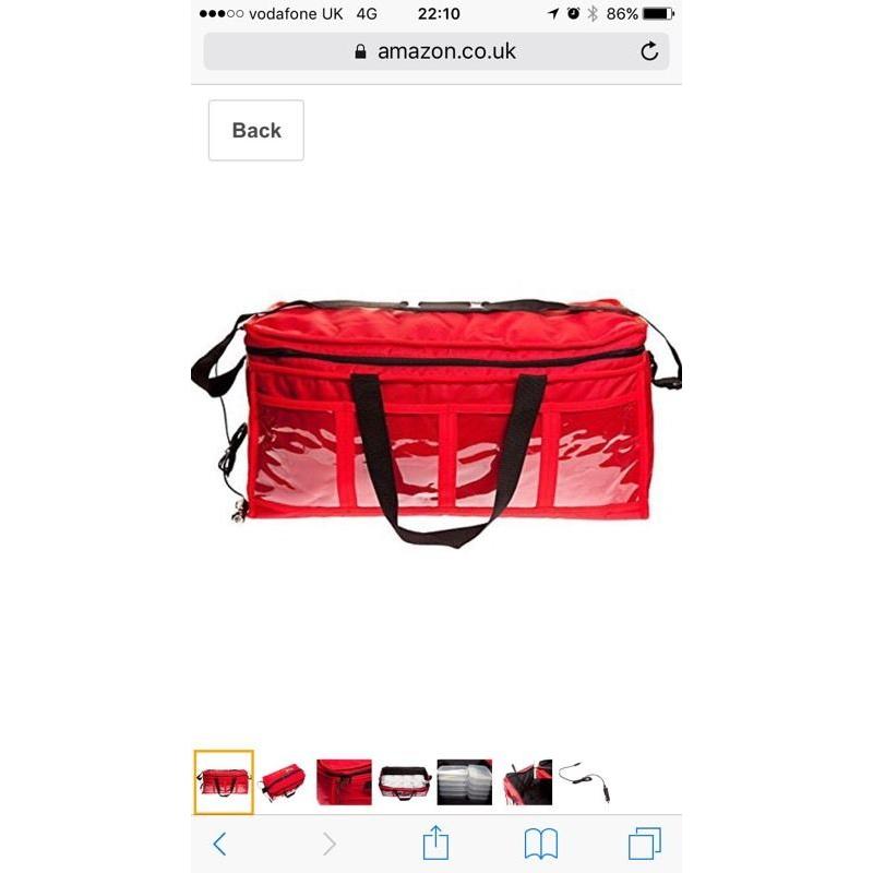12V Large Heated Indian Chinese Take Away Hot Food Insulated Delivery Bag