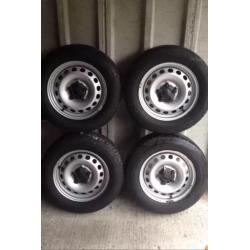 VW CADDY VAN STEEL WHEELS 195/65/15 LIKE BRANDNEW TEL-TEXT GOOD OFFERS THANKS DANNY