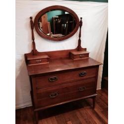 Antique Arts and Crafts Oak Dressing Table Drawers
