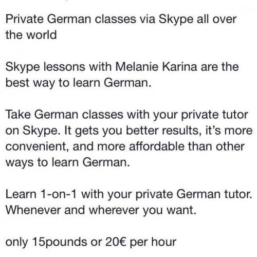 German lesson via S K Y P E