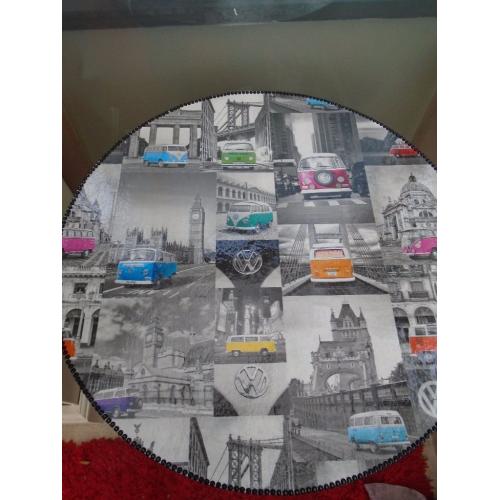 LUSH SHABBY CHIC VW STYLE ROUND SIDE TABLE FOR SALE.