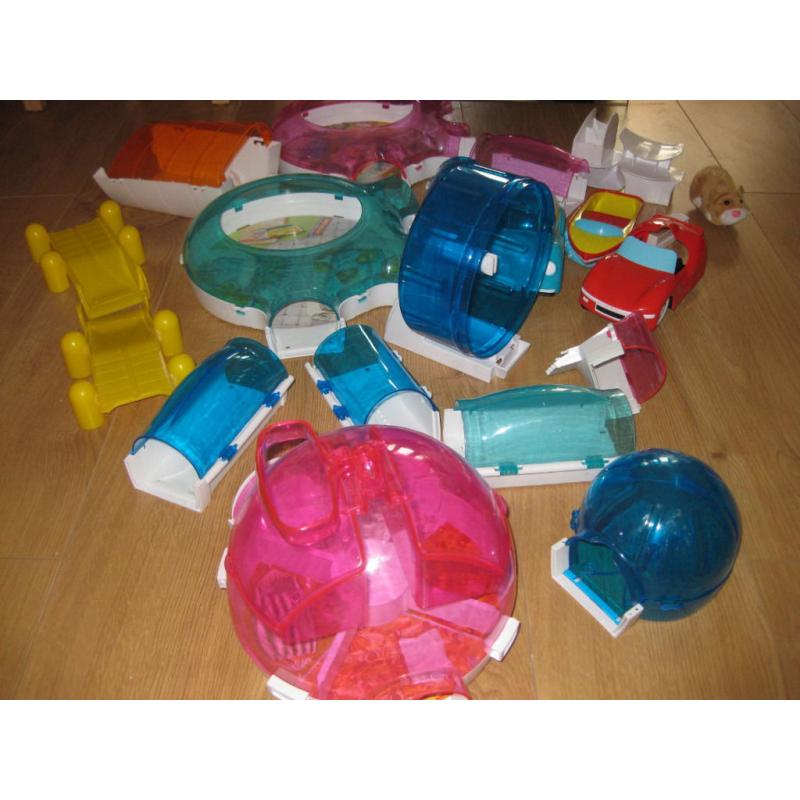 ZHU ZHU PETS ACCESSSORY COLLECTION (set 1) - including cars / boat / wheel & Funhouse - BARGAIN!