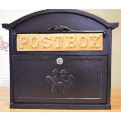 Cast Iron Black Post Box (New)
