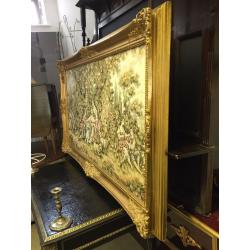 Very Large Vintage Tapestry Pictures - Deep Set French / Ornate / Rococo Frame - Stunning