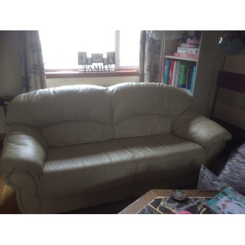 3 seater real leather sofa