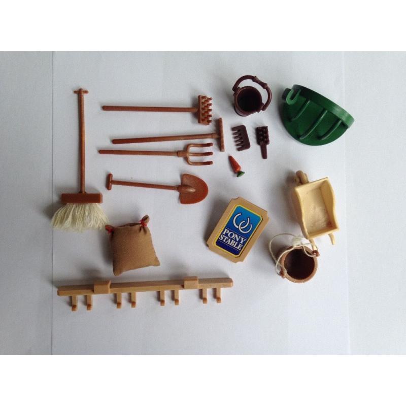 Sylvanian Families stables with horses and stable boy