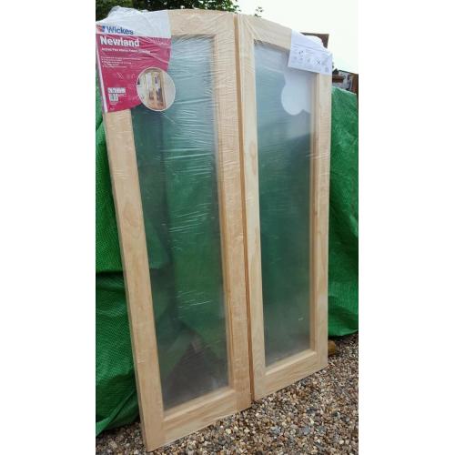 Solid wood French doors glazed