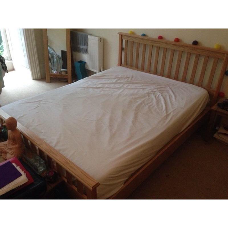 King size bed frame and memory foam mattress