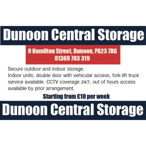 Secure indoor and outdoor STORAGE space/units in DUNOON Argyll Scotland to rent