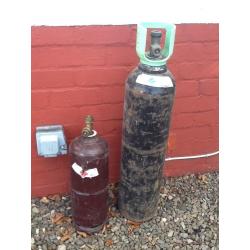 Gas bottles Oxygen and acetylene