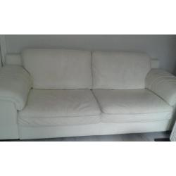 White italian leather 3+2 seater