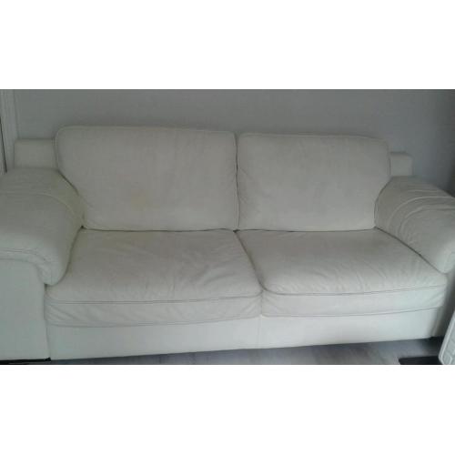 White italian leather 3+2 seater